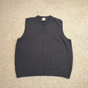LL Bean Sweater Vest Mens XL Blue Cotton Grandpa Golf Preppy Academia Classic